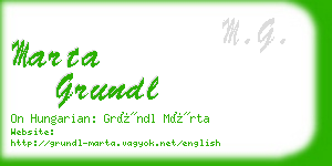 marta grundl business card